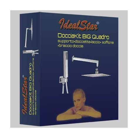SET DOCCIA CROMO QUADRATO 200 x 200