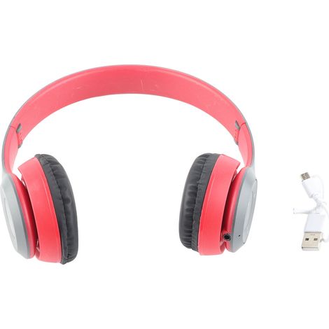 Casque Bluetooth P47 Réducteur de Bruit, Basse Profonde, Pliable pour Sport, Bureau et Voyage Rouge (1/5)