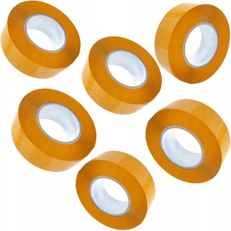 6x gelbes Rosfix-Paketband 48 mm x 50 mm (1/4)