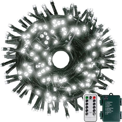 Guirlande Lumineuse Sapin de Noël, 20m 200 LED Blanche Guirlande Electrique Sapin avec Télécommande, Minuterie, 8 Modes, Etanche, Decoration Noel Exterieur et Interieur (1/5)