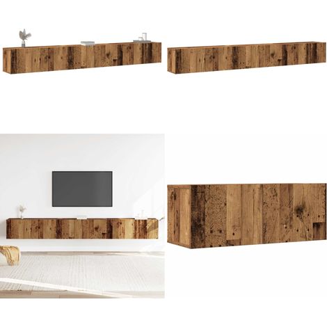 vidaXL Ensemble de meuble TV mural 3 pcs vieux bois bois d'ingénierie (1/5)