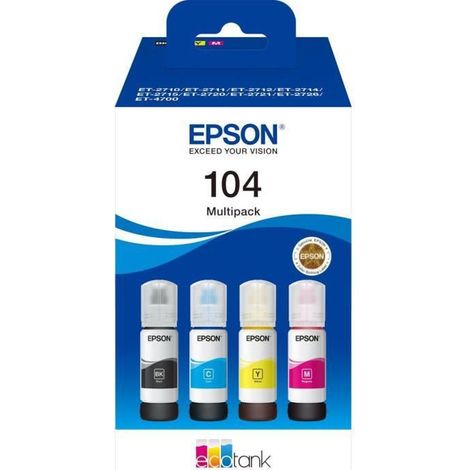 Pack de Cartouche d'encre Epson Ecotank 104 4 couleurs