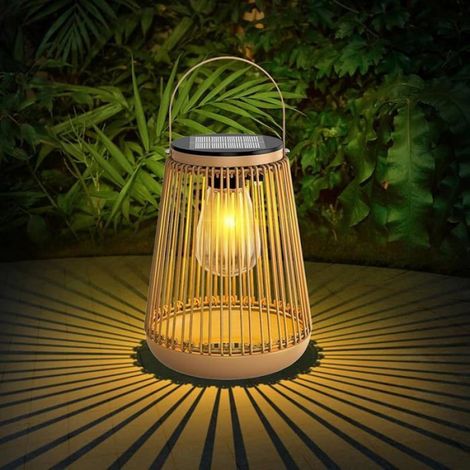 Lanterne Solaire Extérieure avec Ampoules LED Blanc Chaud pour Allées Terrasses Balcons Portails Décoration LAMPION DE DECO DE FETE (1/5)