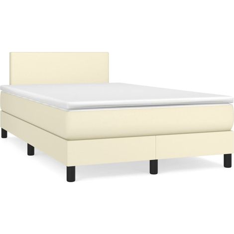 Maison Exclusive - Boxspringbett mit Matratze Creme 120x200 cm Ku (1/5)