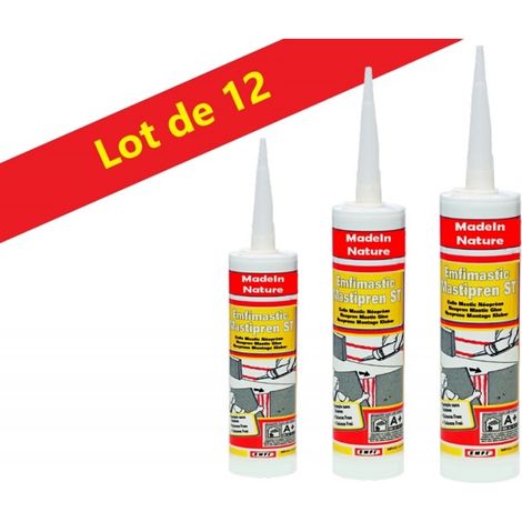 Lot de Colle contact néoprène, colle de montage, tout type de matériaux, plinthes, cuir, bois, ... Fabrication Française - Lot de 12.