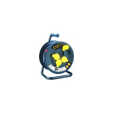 Baustellen-Wickler, 4 Steckdosen, H07rn-f3g1.5mm², 25m, NF, CE - IP44