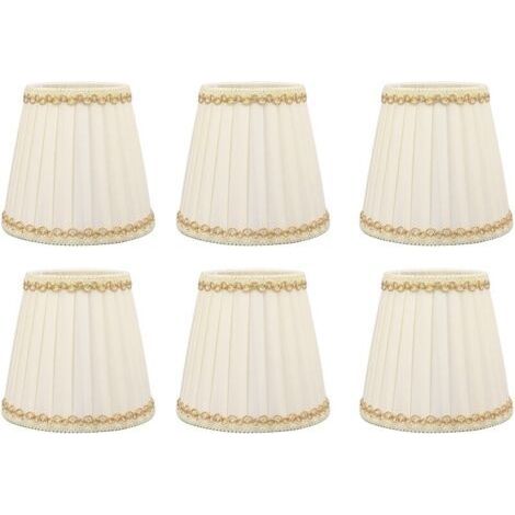 Lot de 6 petits abat-jours en tissu – Installation à clipser – Dimensions 9x14x13cm – Pour ampoules E14 – Style moderne pour bureau et salon (1/5)