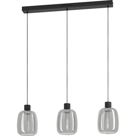 Eglo Connect 3er Hängeleuchte Molochio-Z schwarz 88 x 12,5 cm Pendelleuchte (1/3)