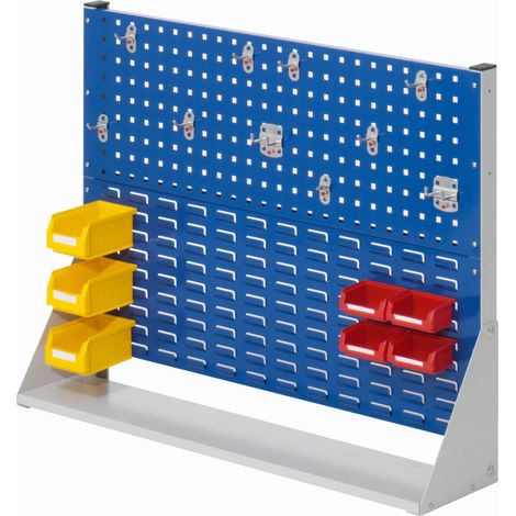 Kappes ®RasterPlan Stellwände einseitig Größe 2 - 1x Lochplatte 1x Schlitzplatte 1x Zubehörsortiment 17-teilig Enzianblau RAL 5010