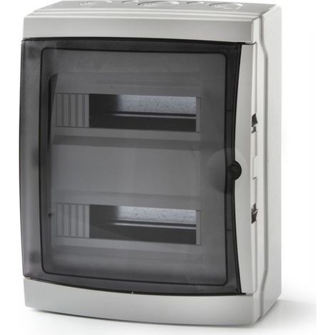 3926-T Acqua coffret électrique pour l'extérieur IP65 26 modules 410x310x150mm - Porte transparente (1/4)