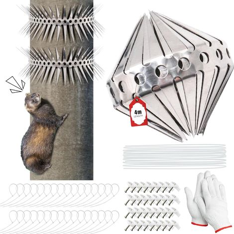 400 cm Anti-Cat Belt for Tree and Gutter, Stainless Steel Anti Marten Strip, Raccoon Device for Attic, Tree and Home, Can Be Cut (1/5)