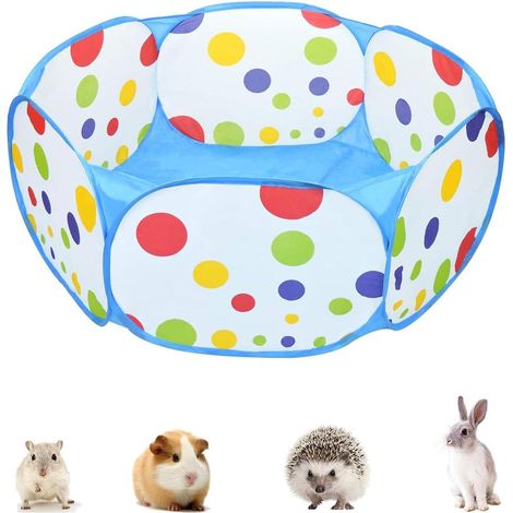 1 Enclos Pliable, Tente Pop-up, Polyester, Pour Lapins Cochons D'inde Hamsters, Extérieur Intérieur