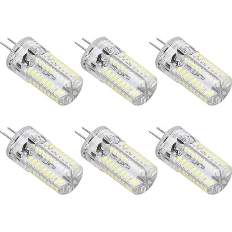 6er-Pack G4-LED-Lampen mit Bipolar-Sockel, 5 W, Maiskolbenform, für Außen- und Innenbeleuchtung, reinweißes Licht (6000–6500 K). (1/5)