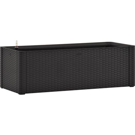 Jardinière, Pot de Fleurs d'extérieur, Lit surélevé de jardin système arrosage Anthracite 100x43x33 cm OIB2757E (1/5)