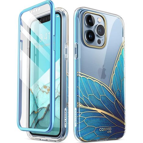 CUSTODIA BLU FARFALLA PER IPHONE 13 PRO 6.1' (1/5)