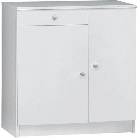 Mobile 2 Ante 1 Cassetto 77x80x34 cm Bianco Lisco (1/2)