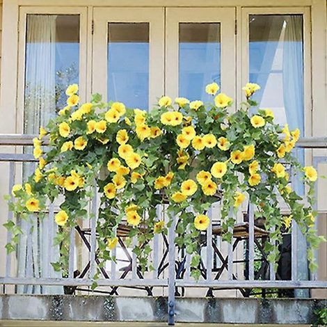 Fleurs de liseron artificielles en soie de haute qualité pour mariage, fête à la maison, décoration de table à faire soi-mêmejaune (1/5)