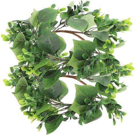 Couronne de bougies piliers décorative (2 pièces) - Anneaux de bougies verts (1/5)