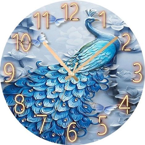 FENOPLASTICAHorloge Murale d'Intérieur Silencieuse - Mouvement à Quartz - Design Créatif - pour Décoration du Salon ou de la Chambre