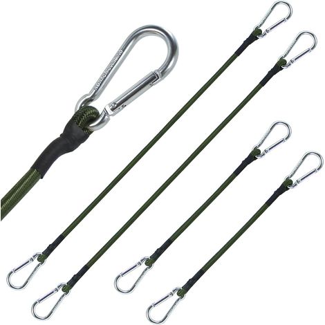 Set mit 4 Gummispannern, 30/60 cm, mit Karabinerhaken, für Fahrräder/Gepäck/Camping – Außenbefestigung