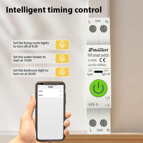 Tuya Smart Switch mit WLAN-Leistungsschalter – Überspannungsschutz und Fehlerstromerkennung, mobile Steuerung und Stromstatistik für Smart Home