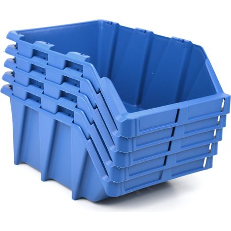 Pack 20 Gavetas Apilables y Encajables 42 x 26,5 x 17,8 cm Azul