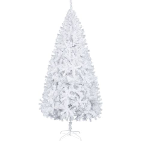 Sapin de Noël artificiel de 1,8 m, non éclairé, avec 650 branches et support en métal robuste, idéal pour le bureau, la maison, le magasin, les fêtes et les fêtes, blanc. (1/5)