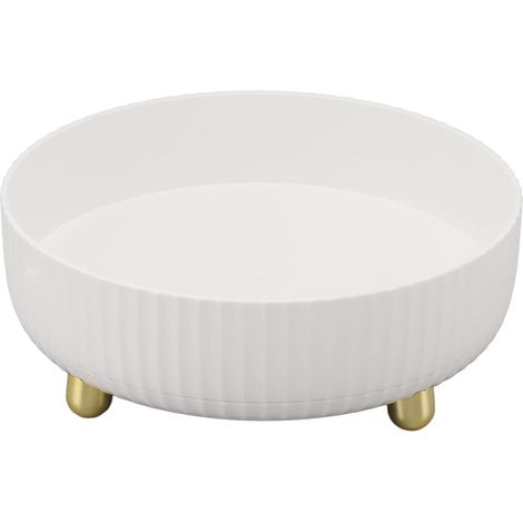 Organisateur de Plateau Tournant Lazy Susan Antidérapant, Organisateur de Maquillage de Rangement de Cuisine Rotatif à 360 °, Organisateur D'Armoire de Plateau Tournant (Blanc) (1/5)