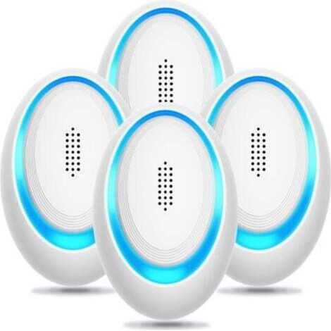 Lot de 4 répulsifs à ultrasons pour insectes, piège électronique à souris pour l'intérieur, insert répulsif contre les moustiques et les araignées, répulsif efficace contre les rongeurs (1/5)