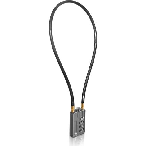 Cadenas à combinaison à 4 chiffres avec câble robuste de 50cm/20pouces pour casier de gymnase scolaire,casque,classeurs,boîte à outils,valise,sac à dos,noir gun 1 Pièces (1/5)