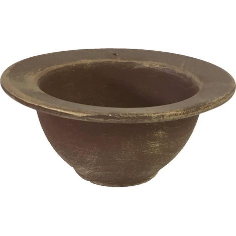 MINI VASO IN TERRACOTTA MARRONE DIAM cm 15 / interno 10 X h 8 x base 6,5 CA 12 (1/2)