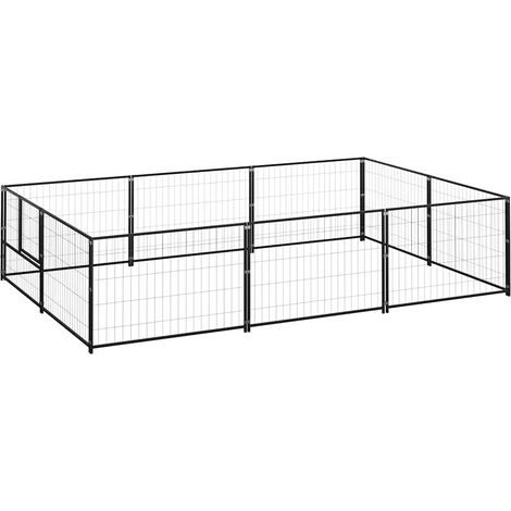 Maison Exclusive - Gabbia per Cani Nera 6 m² in Acciaio