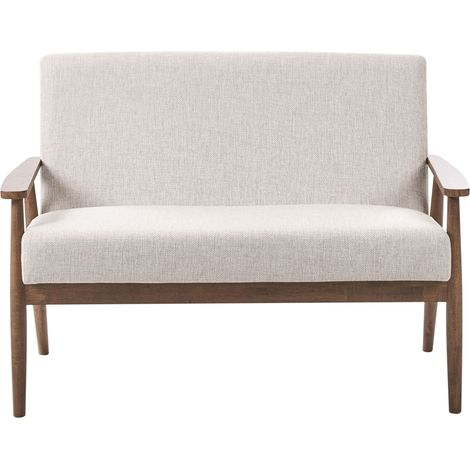 Sofa 2 Seater ESRUM Fabric Dark Brown/ Beige
