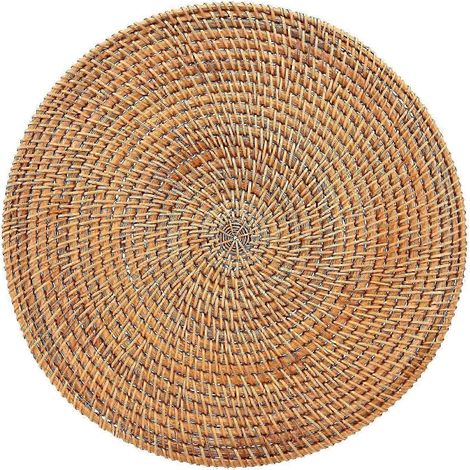 Sets de table ronds en rotin tressé à la main, sets de table en osier naturel, sets de table tissés naturels pour la table à manger, résistants à la chaleur (1/5)