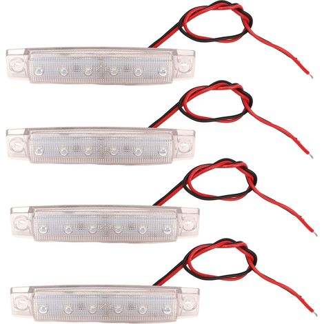 Lot de 4 feux de position latéraux à LED en polycarbonate, étanches et résistants à la rouille, pour navires et yachts. (1/5)