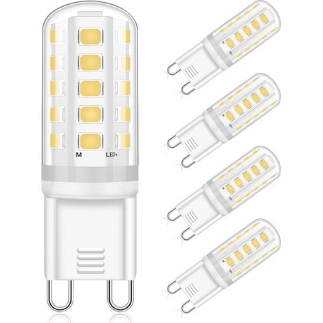 G9 LED Light Bulb 5W Halogen Equivalent 40W Natural White 4000K AC220-240V Lamp, LED Bulb Non-Dimmable No Flickering G9 Lamp, 360° Beam Angle, Pack of 4 (1/5)