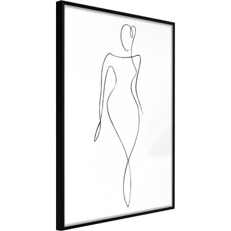 Affiche Murale Encadrée "Impeccable Figure" 40 x 60 cm Noir