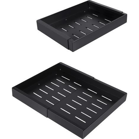 Schrankorganizer, verstellbare Größe, Metallkonstruktion, Schwarz-S (1/2)