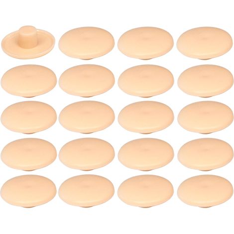 20x Cache vis en plastique 4 x 2,7 x 11,8mm Confirmat Meuble Capuchon Bouchon Trou Protection Universel, beige épicéa