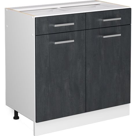 Meuble cuisine R-Line, Béton noir, 80cm sans PT, Vicco (1/5)