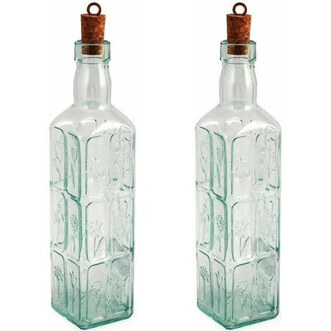 Oliera in vetro Bottiglia menage dispenser per olio aceto mezzo litro tavola set2 cucina bar ristorante bormioli rocco (1/5)