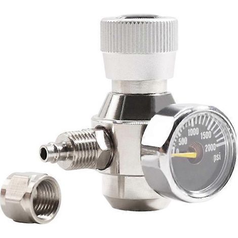 Régulateur de CO2 pour aquarium avec manomètre 2000 psi pour tube d'aspiration de 6 mm (3/8-24UNF) (1/5)