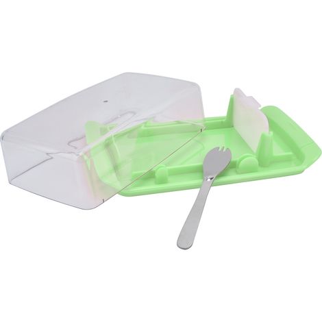 Boîte à beurre rectangulaire à découper, boîte de conservation multifonctionnelle pour la fraîcheur, idéale pour la maison, la cuisine et les restaurants (verte) (1/5)