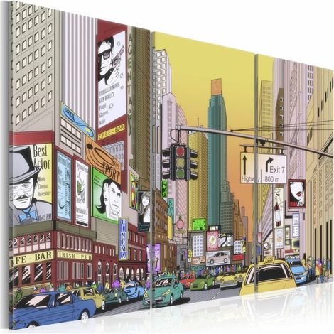 Tableau ville de dessin animé - 90 x 60 cm (1/4)