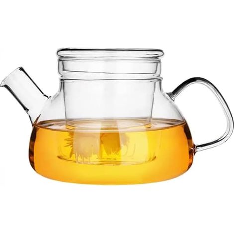 Théière en verre, théière filtrante avec couvercle, 600 ml - (1/5)