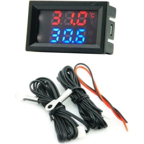 Thermometre Numerique - DC 4-28 V - Affichage Double - Plage -50 A 120 °C - Installation Facile - 1 Unite