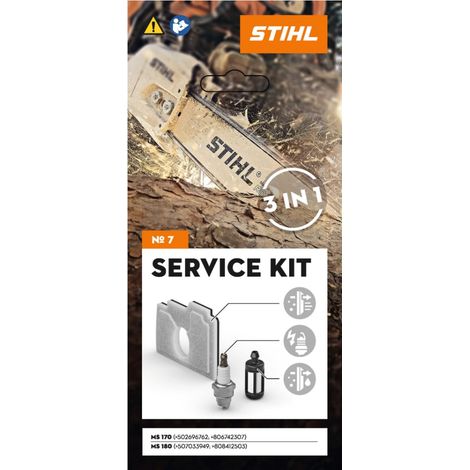 STIHL – Kit d'entretien 7 pour tronçonneuses à essence MS 170 et MS 180 – Réf. 1130 007 4101