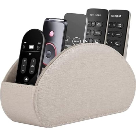 Support de télécommande, boîte de rangement pour télécommande TV avec 5 compartiments, organiseur de table de chevet pour contrôleur, lunettes, pinceaux de maquillage, bijoux et lecteur (1/5)