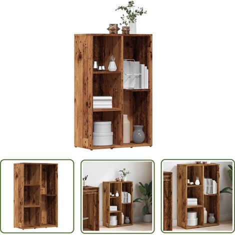 vidaXL Bibliothèque vieux bois 50x25x80 cm bois d'ingénierie (1/5)