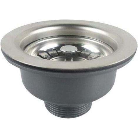 Bonde D'évier sans trop plein panier inox ø 110 mm 1½", Acier inoxydable + ABS, Bonde + Panier (1/5)